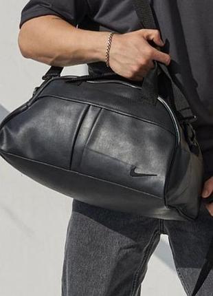 Спортивная кожаная сумка nike, сумка мужская в спортзал найк для тренировок