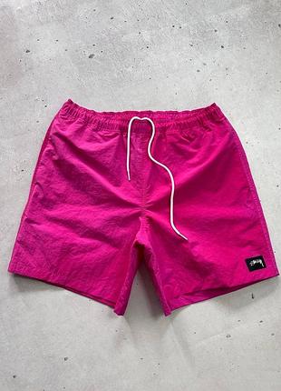 Stussy pink nylon shorts men’s size s beach swim casual shorts чоловічі пляжні шорти стусі оригінал