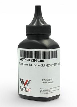 Тонер hp clj m252/277/452/477, canon 045/046, 100г magenta welldo (wdthm452m-100)