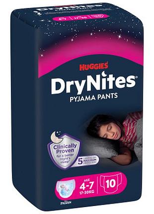 Підгузки huggies drynites для дівчаток 4-7 років 10 шт (5029053527581)