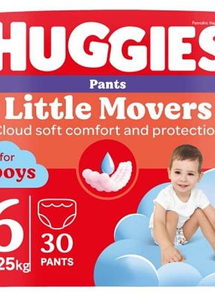 Підгузки huggies little movers/pants 6 (15-25 кг) jumbo для хлопчиків 30 шт (5029053564302)
