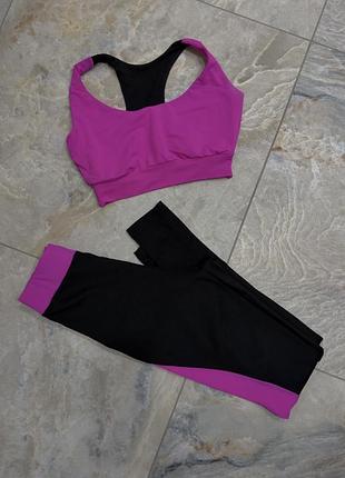 Костюм женский для зала спорта лосины и топ zara mango oysho calzedonia h&m bershka pull&bear kaze heybecca