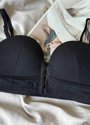 Удобный топ-бандо из хлопка с чашкой на поролоне one size черный