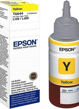 Контейнер с чернилами epson 664 yellow (70мл) l100/l200 (c13t66444a)