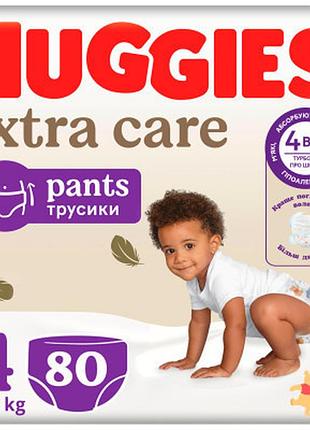 Подгузники huggies extra care размер 4 (9-14 кг) pants box 80 шт (5029053582405)