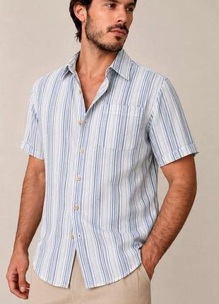 Рубашка льняная мужская lc waikiki из льна и хлопка короткий рукав xxl