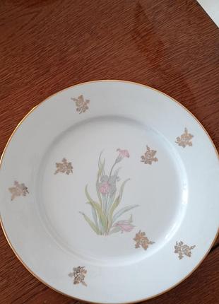 Обеденная тарелка porcelaine de limoges (франзия), 25 см. винтаж, идеальное состояние.