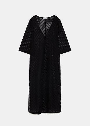 Вязана сукня чорна на пляж / купальник zara s