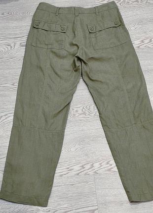Женские широкие льняные штаны брюки лен eddie bauer linen fatigue pants байкерские