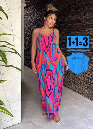 🥰 довга сукня в абстрактний принт shein 6xl