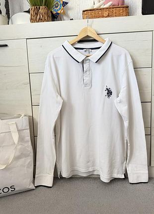 Чоловіча біла базова сорочка поло u.s polo assn оригінал ххл