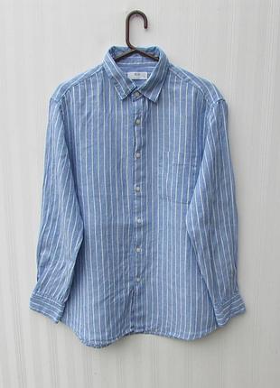 Льняна сорочка uniqlo з довгим рукавом