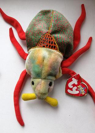 Жук скоробей коллекционный ty beanie babies 2000 мягкая игрушка винтаж жучок интересная игрушка 18 января
