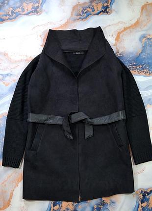 Пальто gucci комбинированное с поясом кардиган
