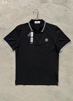 Поло чорного кольору stone island