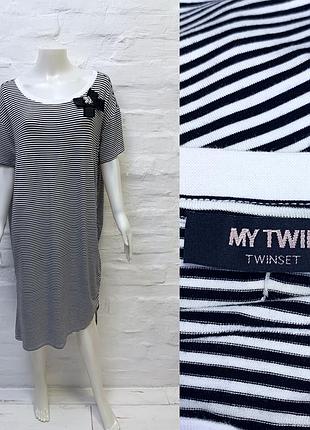 Twinset my twin о оригинальное платье в полосочку с декором