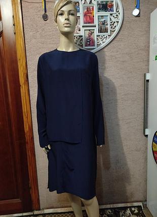 Темно-синє плаття міді aab collection xl-xxl 8126