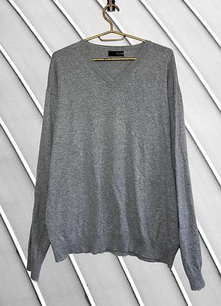 Мужской серый джемпер next xl 2xl оригинал некст хлопковая кофта классический базовый свитер пуловер стан идеал 54 56 микрооверсайз