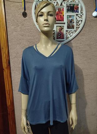 Стильна попелясто-синя футболка george xl-xxl 8125