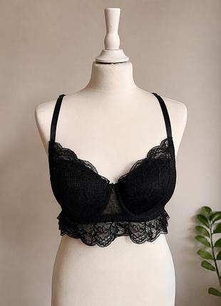Мереживний бюстгальтер h&m чорний 80c