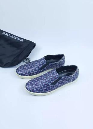 Слипоны dolce&amp;gabbana с геометрическим принтом кроссовки мокасины кожаные лоферы