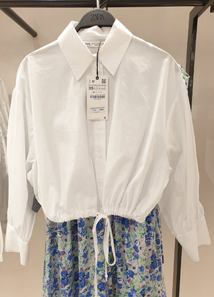 Сорочка оверсайз із бавовни zara