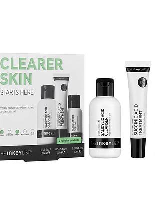Набор для проблемной кожи против высыпаний the inkey list  clearer skin starts here set