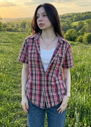 З люрексом 👚 сорочка george 👚 рожева сорочка в клітинку 👚 літня сорочка з коротким рукавом