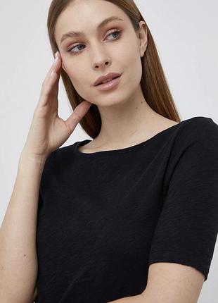 Нова.футболка бренда marc o’polo signature logo organic cotton linen effect t-shirt black.из свежих коллекций