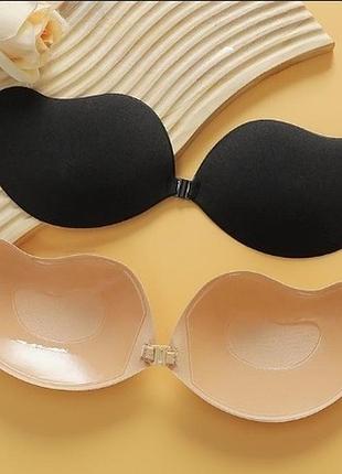 Бюстгальтер fly bra с застежкой впереди, самоклеющийся бюстгальтер невидимка, черный