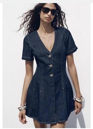 Zara літня сукня, матеріал під джинс