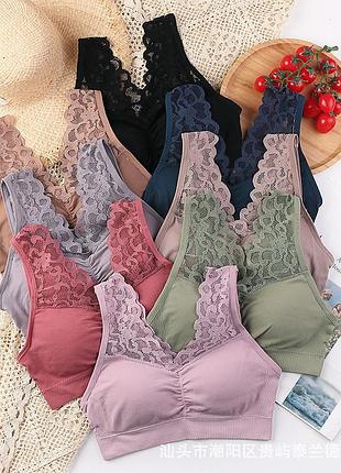 Топ кружевной, без косточек, светло-фиолетовый 2xl