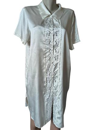 Винтажная атласная сорочка халат marks & spencer (st michael), р. 46-48 (m/l)