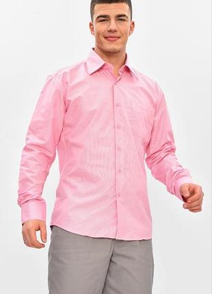 Классическая мужская розовая рубашка mikele placido l-xl 8102 т