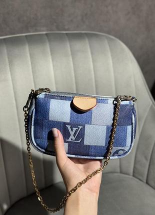 Блакитна сумочка lv louis vuitton сумка на плече