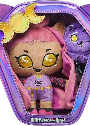 Лялька набір monster high ghoul n go clawdeen wolf з півмісяцем у формі собаки та дитячим рюкзаком hwj32 mattel