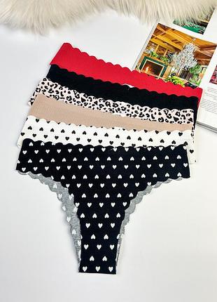 Бесшовные хлопковые женские трусики американки микро рубчик l/xl