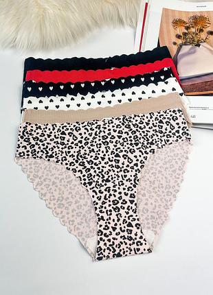 Бесшовные хлопковые женские трусики слип у микро рубчик l/xl