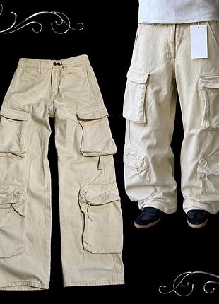 Білі джинси white oversize cargo baggy jeans opium 2k sk8 racer balenci jaded type avantgarde archive