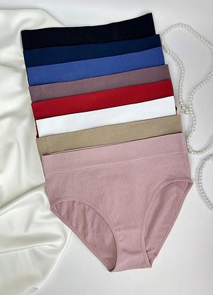 Трусы слип батал в рубчик на завышенной посадке, xl, 2xl, 3xl