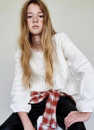 Ніжна блуза з вишивкою zara 148 см