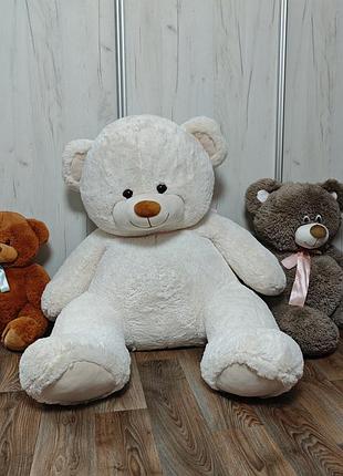Мягкий медведь большой игрушка белый и коричневый
