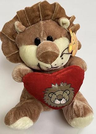 Мягкая игрушка лев 🦁❤️ с сердечком  размер - 18 см