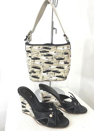 Комплект tod’s оригінал: сумочка+шкіряні мюлі 36 р.