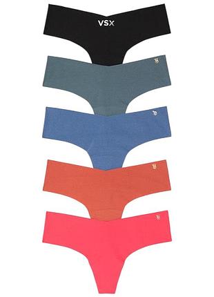 Набір безшовних трусиків victoria's secret 5-pack no-show thong l