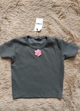 Кроп топ футболка в рубчик 34-36р xs-s