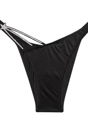 Трусики зі стразами victoria's secret very sexy starstruck shine brazilian panty m чорні