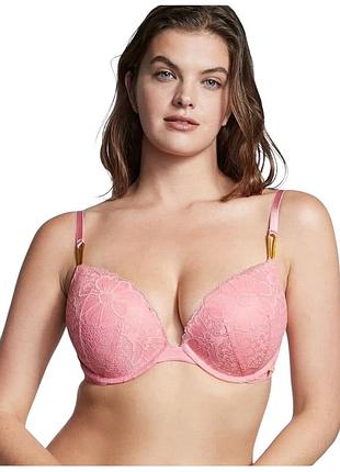 Бюстгальтер victoria's secret sexy tee lace push-up bra 75f рожевий