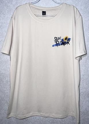 🌻 футболка shein manfinity oversize з принтом sunflower