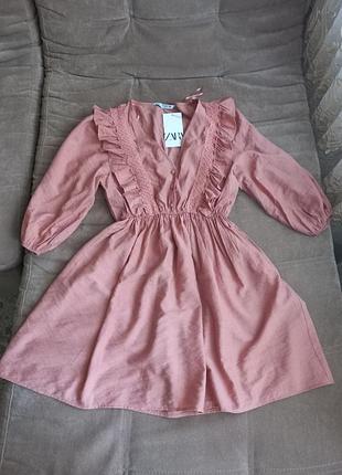 Жіноча коротка сукня zara рожева розмір xs-s